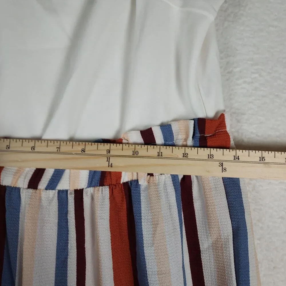 Rue21 Striped Jumpsuit Womens Large Wide Leg Sleeveless Cami Casual - Picture 7 of 8